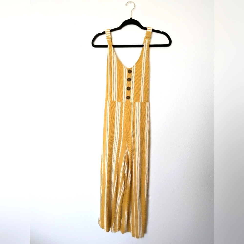 LOVE TREE Boho Mustard Yellow Jumpsuit
